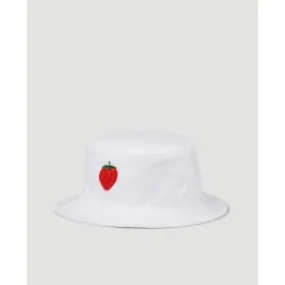 Wimbledon Strawberry Bucket Hat - White