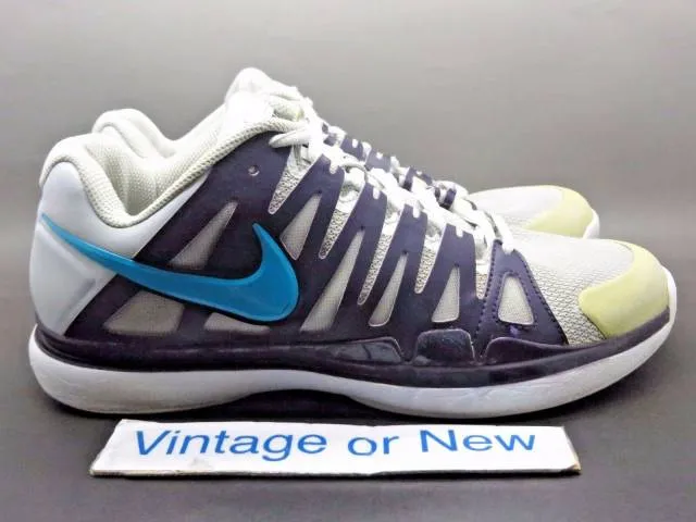 Women's Nike Zoom Vapor 9 Platinum Purple Blue Tennis Sh...