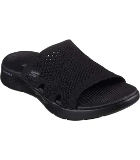 Womens/ladies go walk flex sandals black Skechers